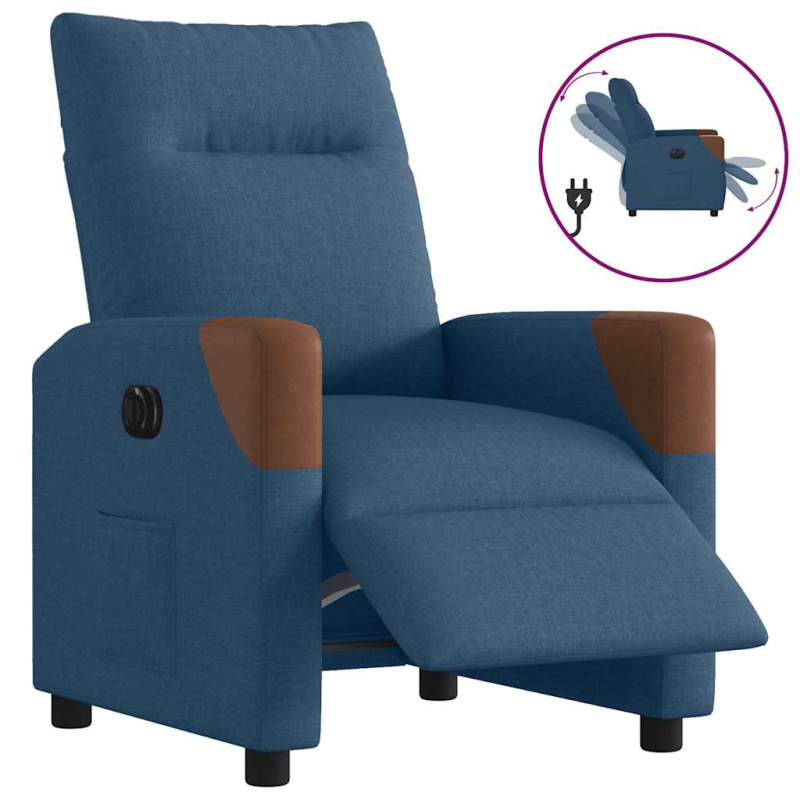 vidaXL Polohovací křeslo modré textil