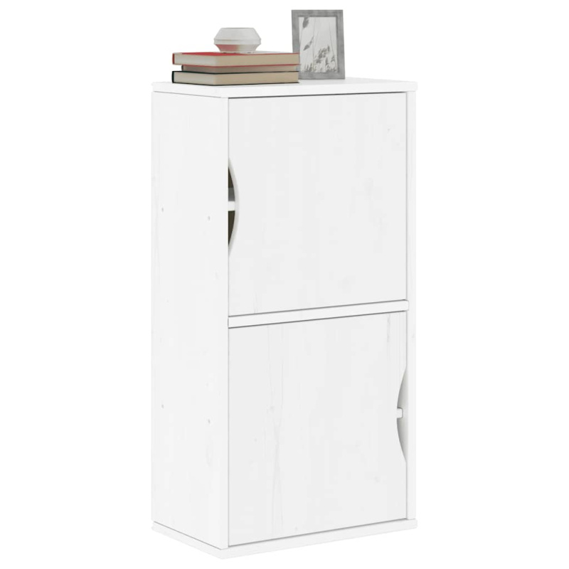 Odkládací Skříňka Odda Bílý 40X24X79 Cm Masivní Borové Dřevo - Přírodní / S 1 dvířky