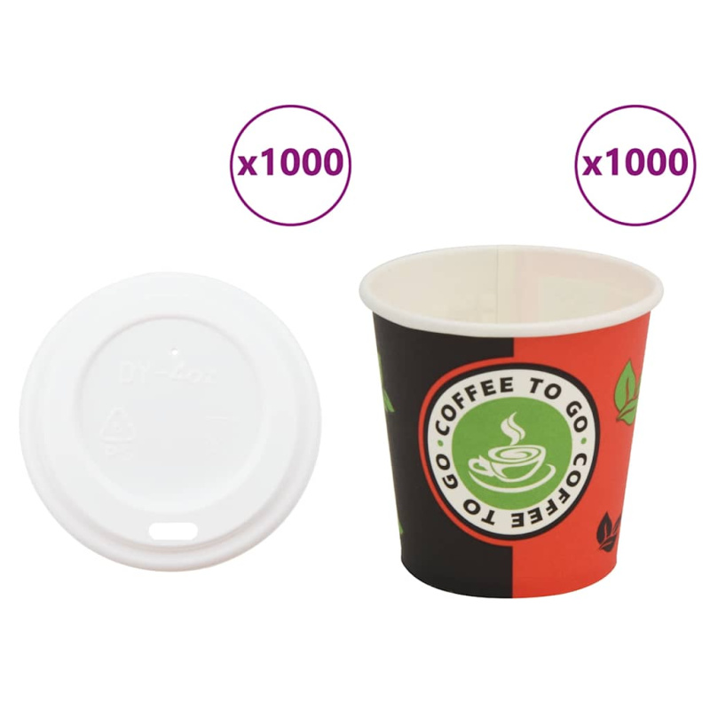 Papírové Kelímky Na Kávu S Víčky 1000 Pcs 4Oz 120Ml - 240 ml