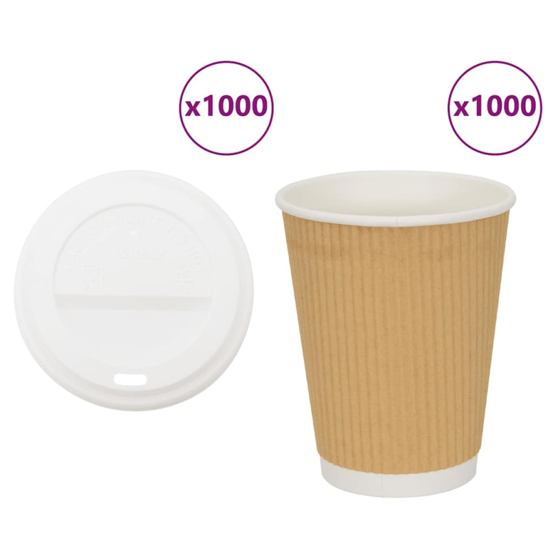 Papírové Kelímky Na Kávu S Víčky 1000 Pcs 16Oz 400Ml - 100 ml