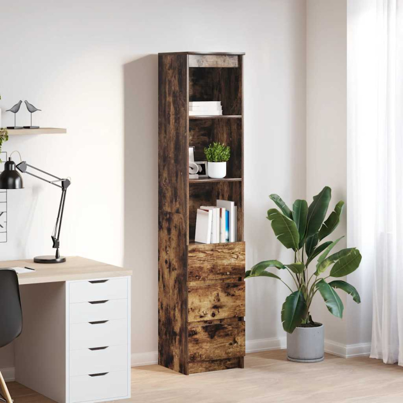Vysoká Deska Smoked Oak 37,5X35X180 Cm Dřevěná Konstrukce - Kouřový dub