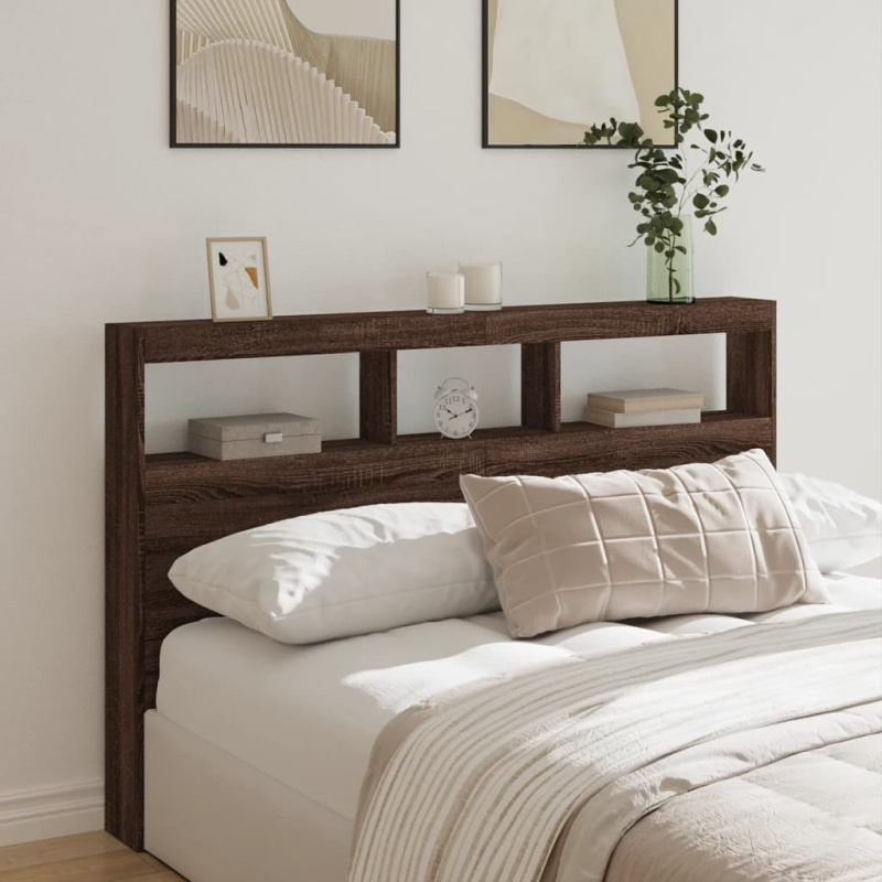 Čelo Postele S Úložným Prostorem A Led - dub artisan / 160 x 17 x 102 cm