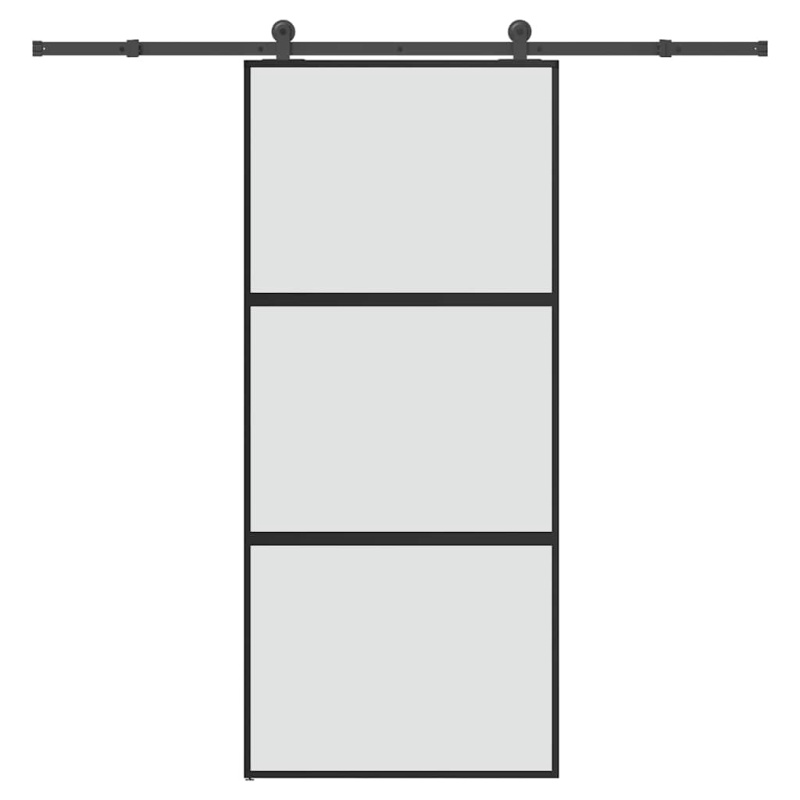 vidaXL Posuvné dveře s kováním 76x205 cm tvrzeného sklo a hliník