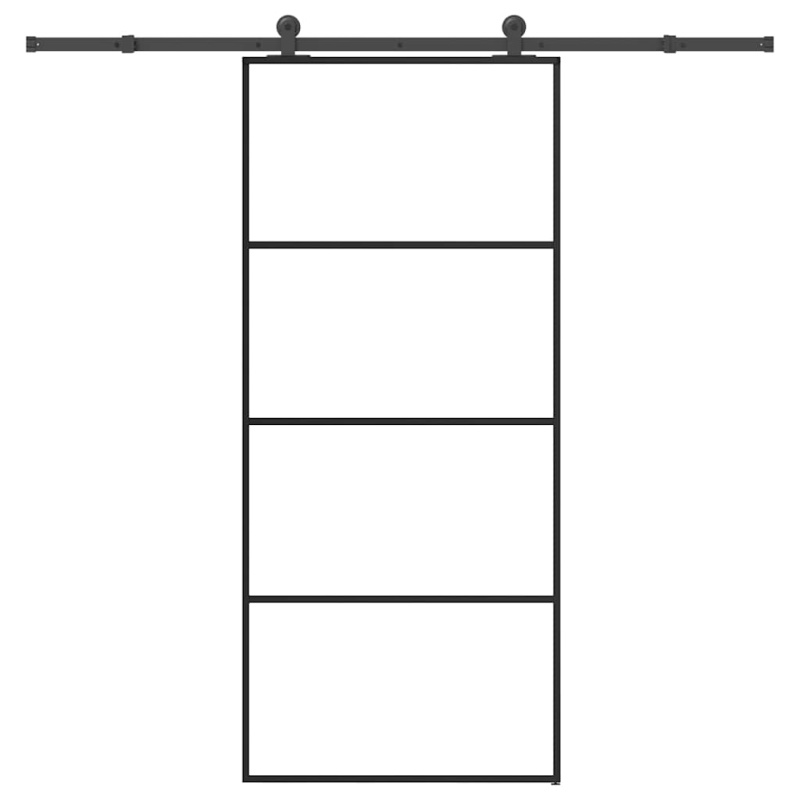 vidaXL Posuvné dveře s kováním 76x205 cm tvrzeného sklo a hliník