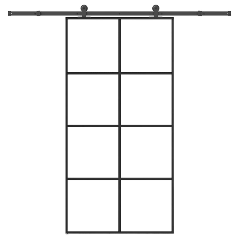 vidaXL Posuvné dveře s kováním 76x205 cm tvrzeného sklo a hliník