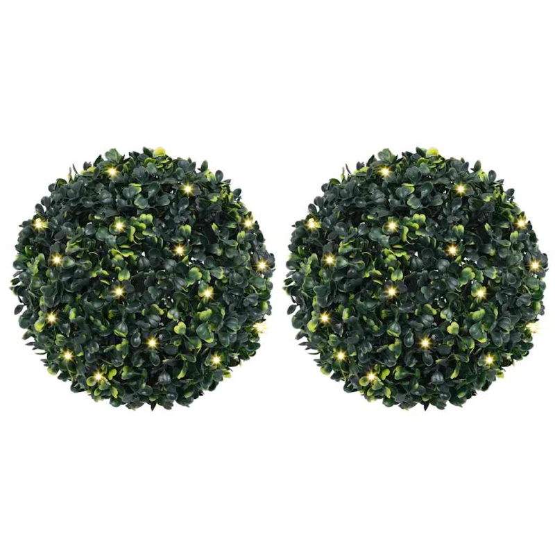 vidaXL Umělé buxus koule s LED světly 4 ks zelené 12 cm