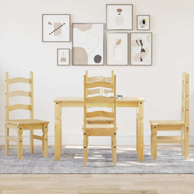 Jídelní Set 5 Kusů Panama Borovicový Masiv Přírodní - 112 cm / 4