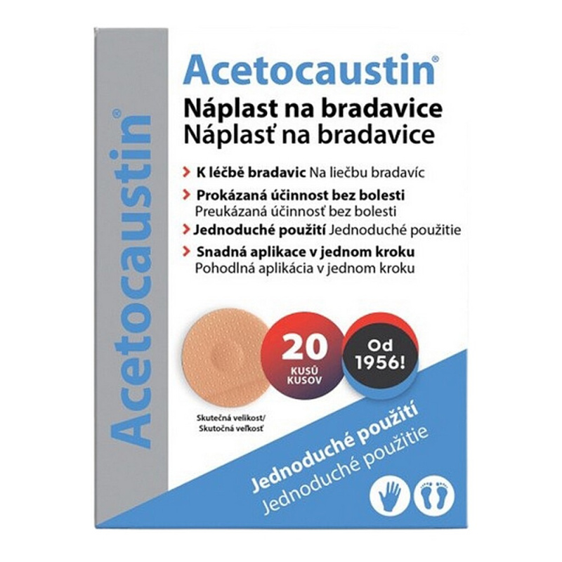 Acetocaustin náplast na bradavice 20ks