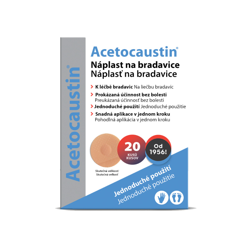 Acetocaustin náplast na bradavice 20ks