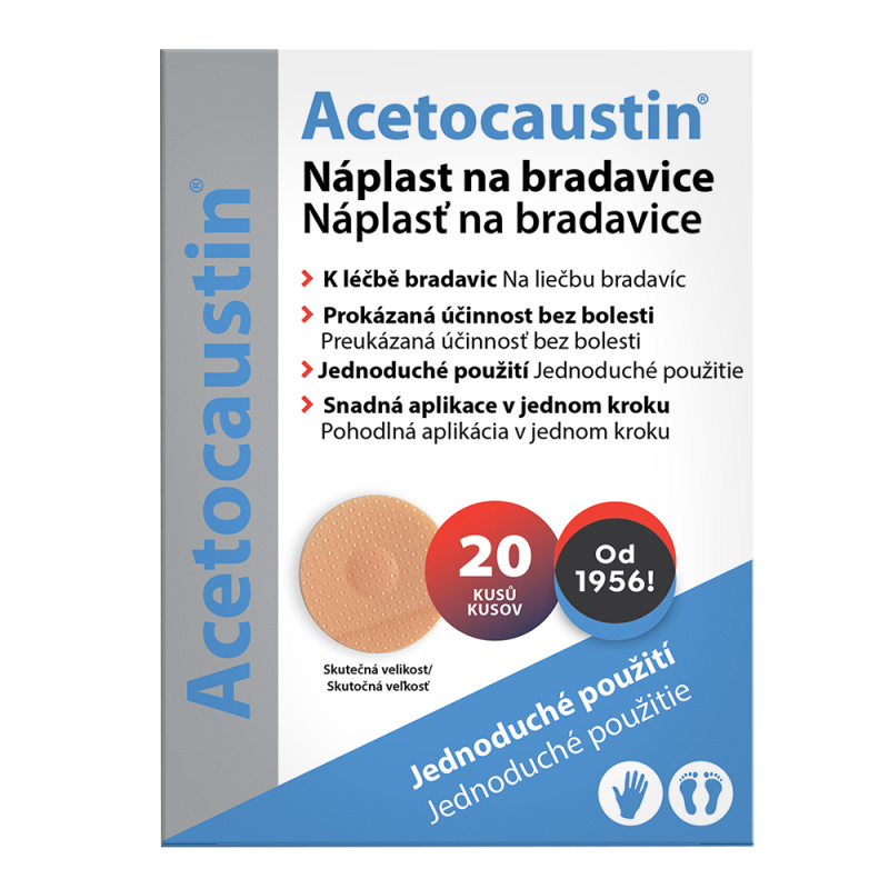Acetocaustin náplast na bradavice 20ks