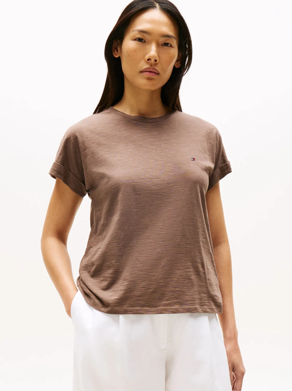 Tommy Hilfiger dámské hnědé tričko