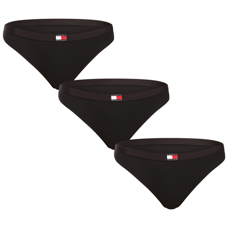 3PACK dámská tanga Tommy Hilfiger černá (UW0UW06139 0XK) XXL