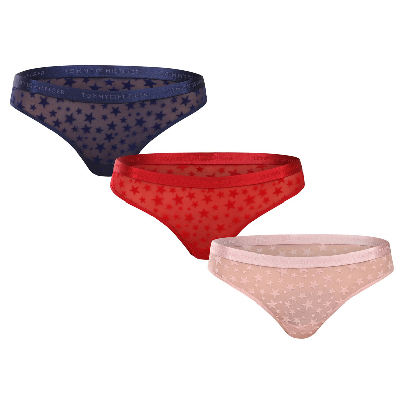 3PACK dámská tanga Tommy Hilfiger vícebarevná (UW0UW06135 0WJ) M