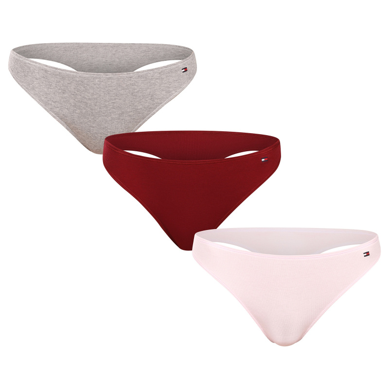 3PACK dámská tanga Tommy Hilfiger vícebarevná (UW0UW06129 0WT) XS