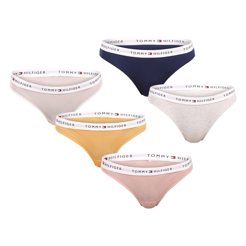 5PACK dámská tanga Tommy Hilfiger vícebarevná (UW0UW05932 0WO) XS