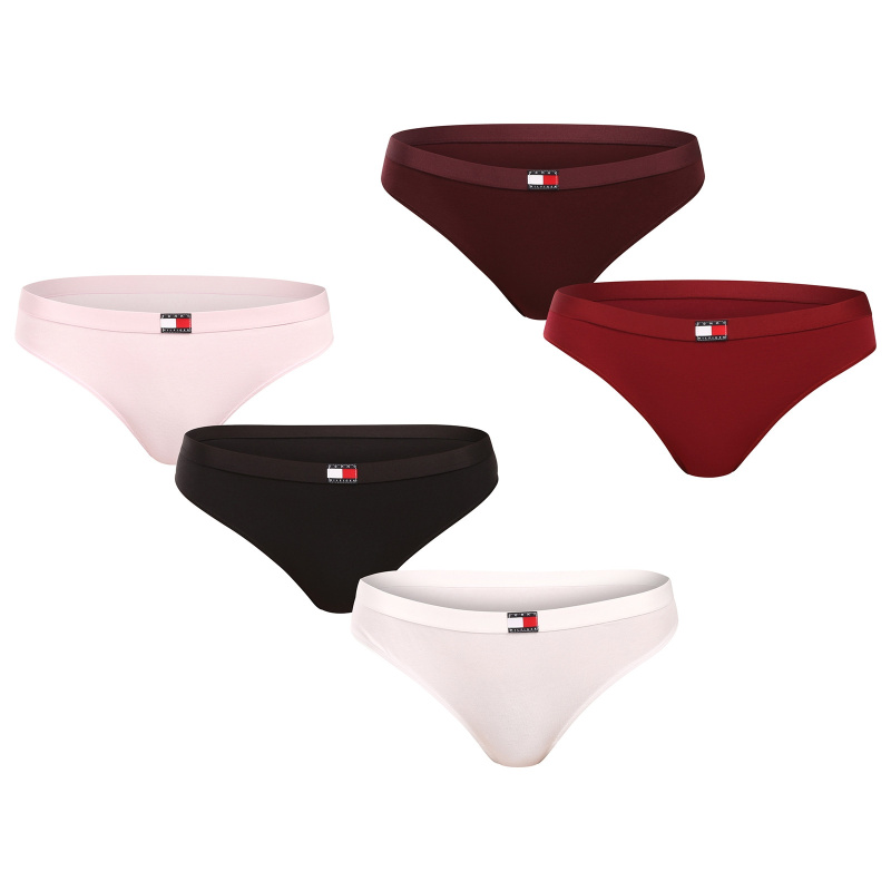 5PACK dámská tanga Tommy Hilfiger vícebarevná (UW0UW05642 0WY) XL