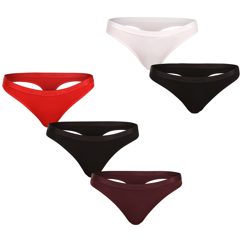 5PACK dámská tanga Calvin Klein vícebarevná (QD5359-31Y) XS