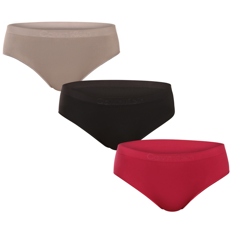3PACK dámské kalhotky Calvin Klein bezešvé vícebarevné (QD5212 322) M