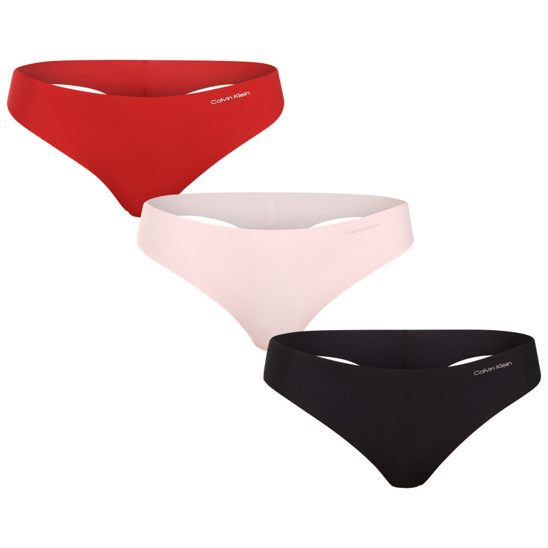 3PACK dámská tanga Calvin Klein bezešvá vícebarevná (QD3558E 31O) M