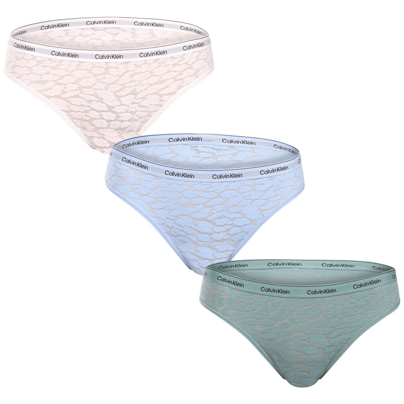 3PACK dámské kalhotky brazilky Calvin Klein vícebarevné (QD5225E-NPC) XS