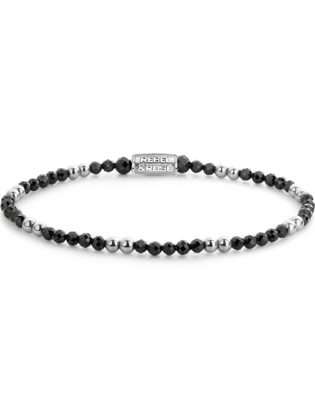 Rebel & Rose RR-30005-S-S náramek Black & Silver Glam Rocks