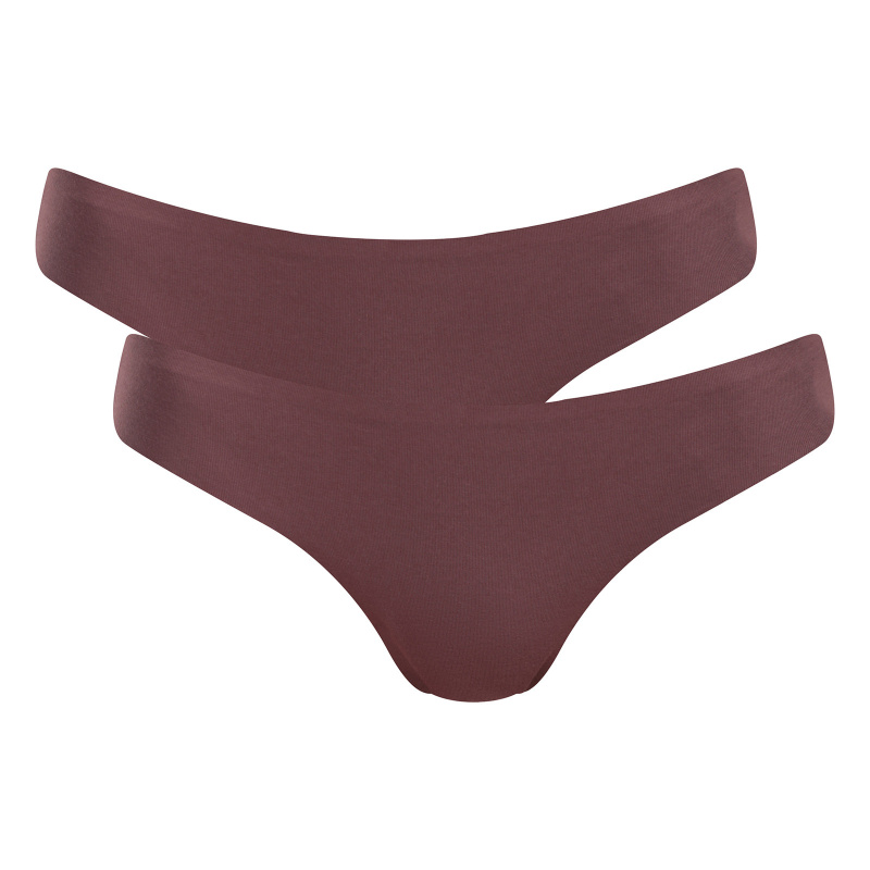 2PACK dámská tanga Puma bezešvá hnědá (701234798 009) XS