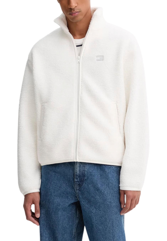 Bílá fleecová mikina Tommy Hilfiger