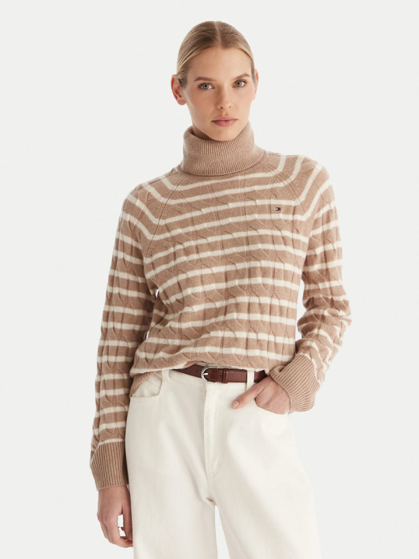 Tommy Hilfiger dámský béžový  pruhovaný rolák