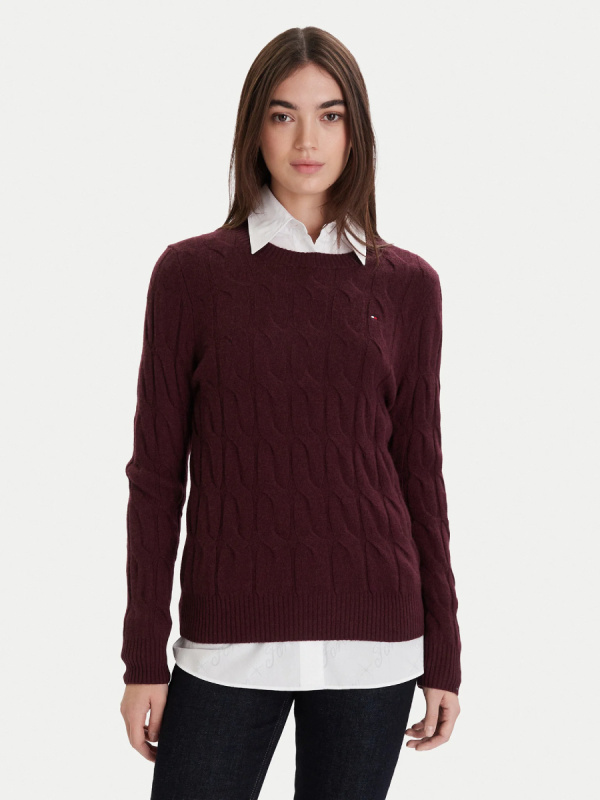 Tommy Hilfiger dámský vínový svetr