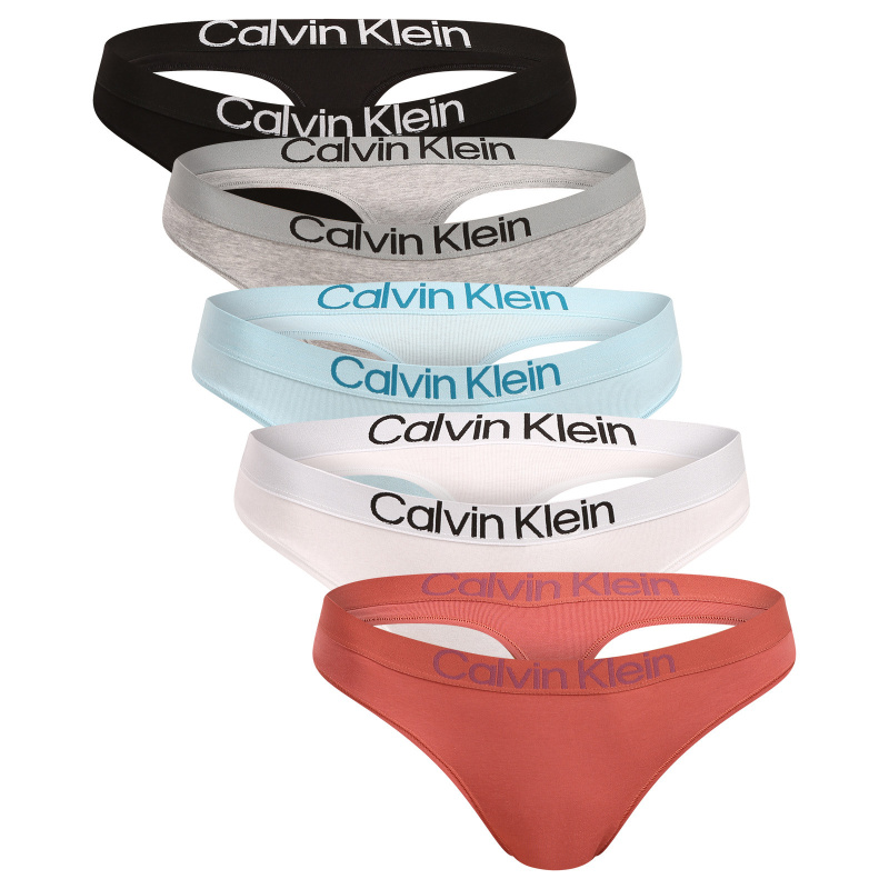 5PACK dámská tanga Calvin Klein vícebarevná (QD5331-3C9) S