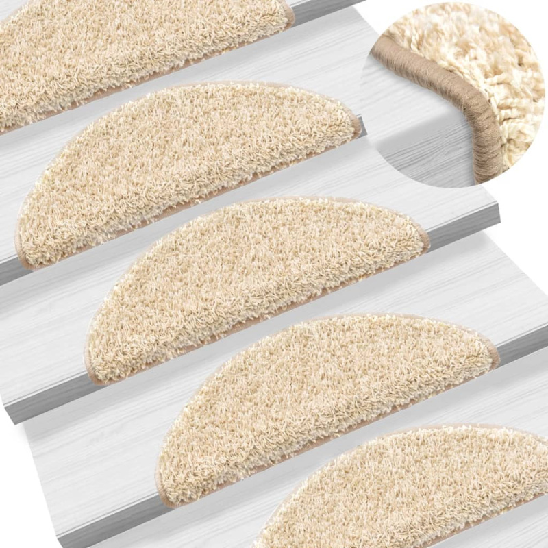 Schodové rohože 20 ks 56 x 17 x 3 cm černé, půlkulaté