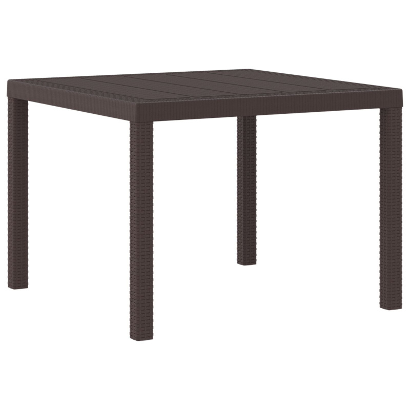 Zahradní Stůl Hnědý 100X100X73 Cm Poly Rattan