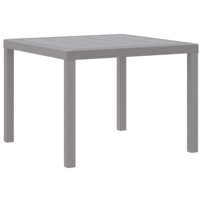 Zahradní Stůl Světle Šedá 100X100X73 Cm Poly Rattan
