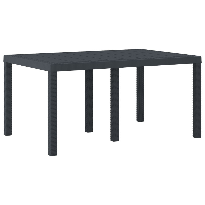 Zahradní Stůl Antracit 150X100X73 Cm Poly Rattan