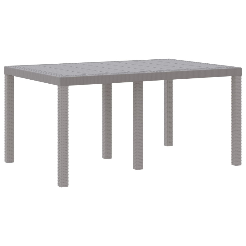 Zahradní Stůl Světle Šedá 150X100X73 Cm Poly Rattan