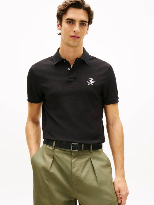 Tommy Hilfiger pánské černé polo tričko