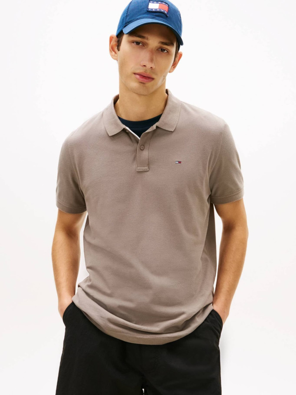 Tommy Jeans pánské béžové polo tričko