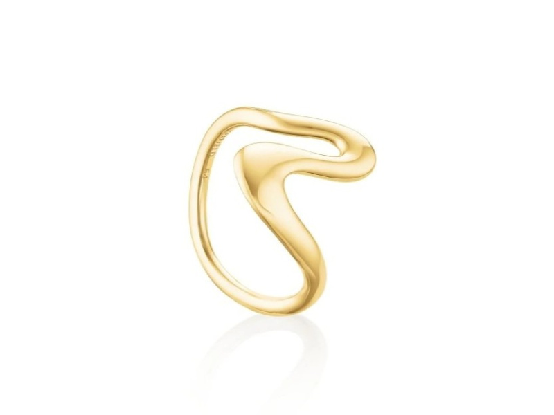 Rosefield Pozlacený prsten s organickým tvarem pro ženy JRWR 56 mm