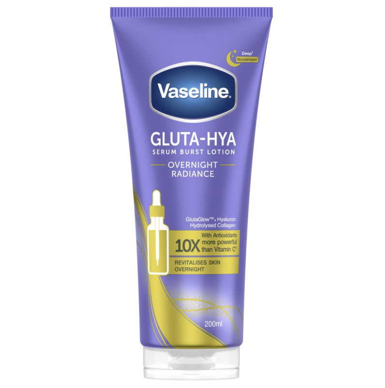Vaseline Gluta-Hya Overnight Radiance tělové mléko pro rozjasnění pleti 200 ml