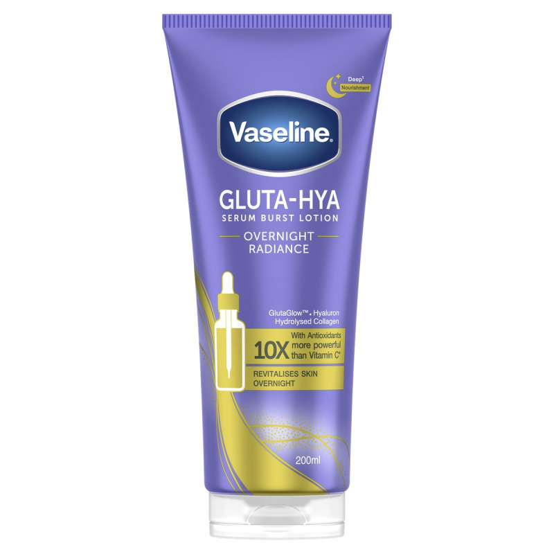 Vaseline Gluta-Hya Overnight Radiance tělové mléko pro rozjasnění pleti 200 ml