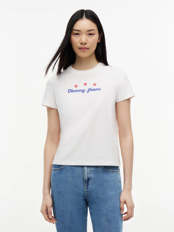 Tommy Jeans dámské bílé tričko