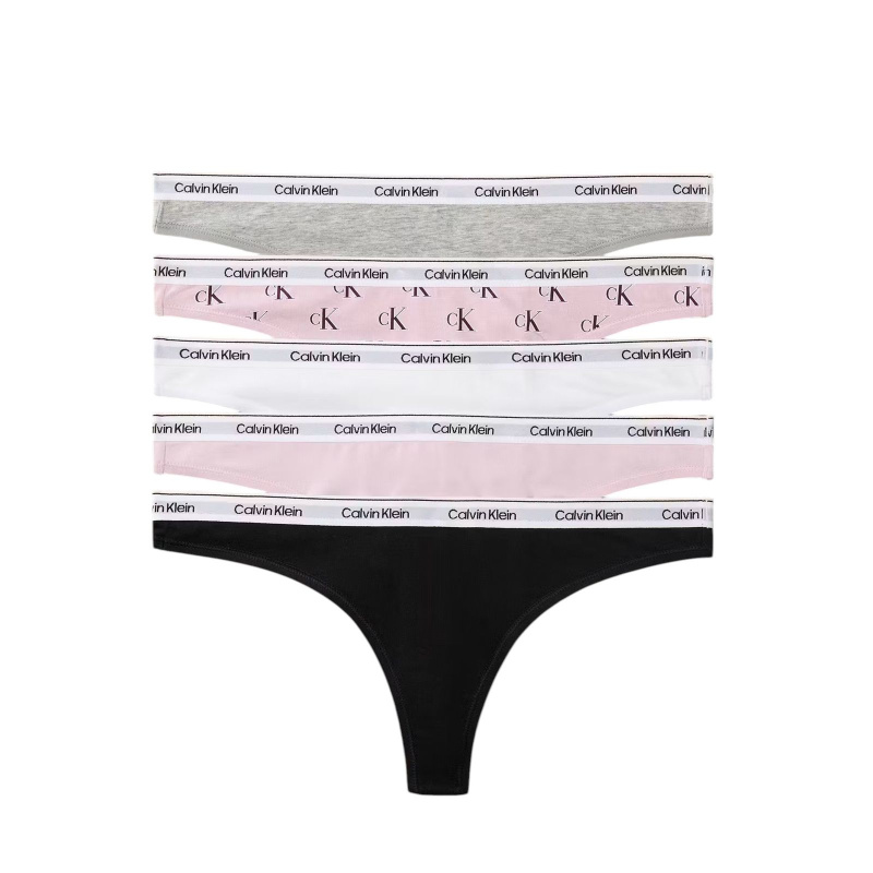 5PACK dámská tanga Calvin Klein vícebarevná (QD5221-H0W) L