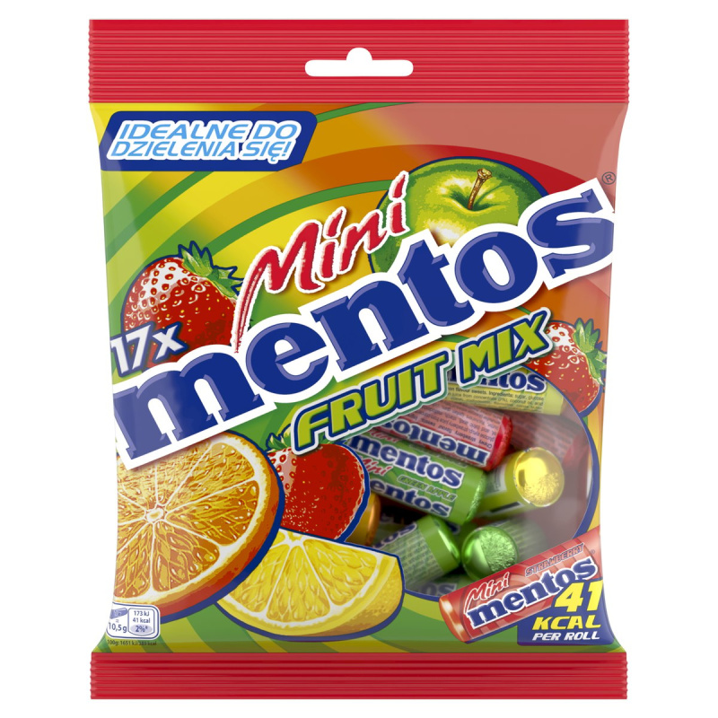 Mentos Mini dražé se žvýkací náplní s ovocnou příchutí