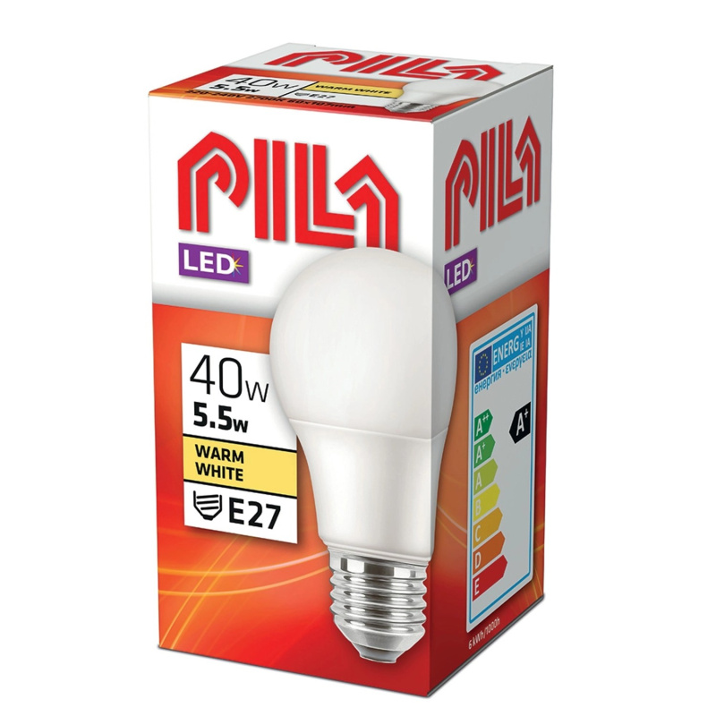 Philips LED žárovka Pila E27, 5,5 W, 470 lm, 2700 K
