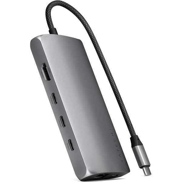 Satechi USB-C Multiport adaptér 8K with Ethernet V3 - Space Gray, ST-P8KEM Vesmírně šedá