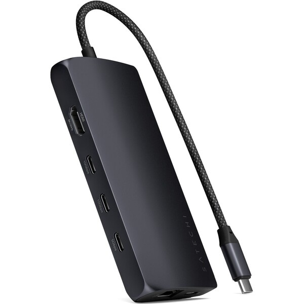 Satechi USB-C Multiport adaptér 8K with Ethernet V3 - Midnight, ST-P8KED Černá