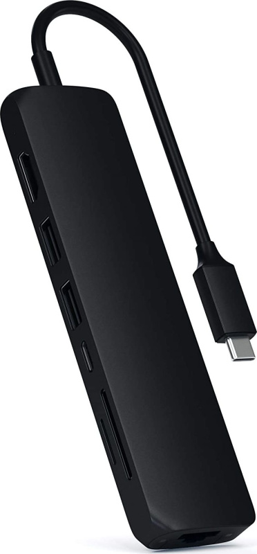Hliníkový tenký víceportový USB-C HUB Satechi - černý