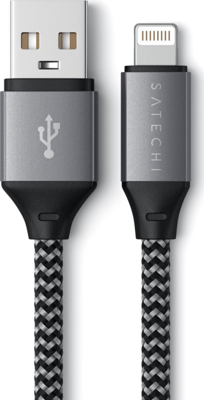 Satechi ST-TAL10M USB-A to Lightning Braided, 25cm, šedý