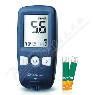 Sd-codefree Glukometr kompletní set včetně 10 proužků