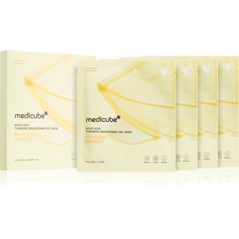 Medicube Kojic Acid Turmeric Brightening Gel Mask hydratační a rozjasňující maska s gelovou texturou 4 ks